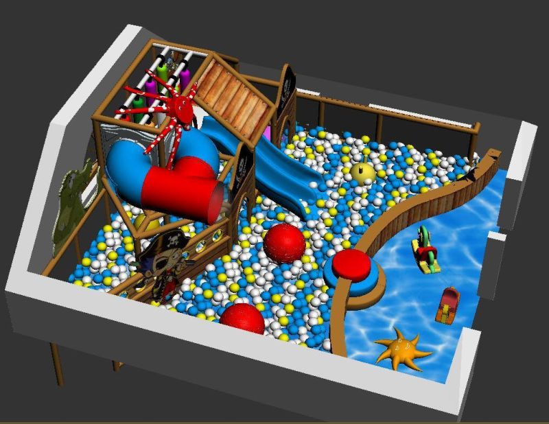 Mini Pirate Style Indoor Playground, Children′s Ocean Ball Pool