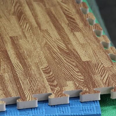 100X100X2.0cm Wooden Pattern Interlocking EVA Foam Floor Tatami Mat