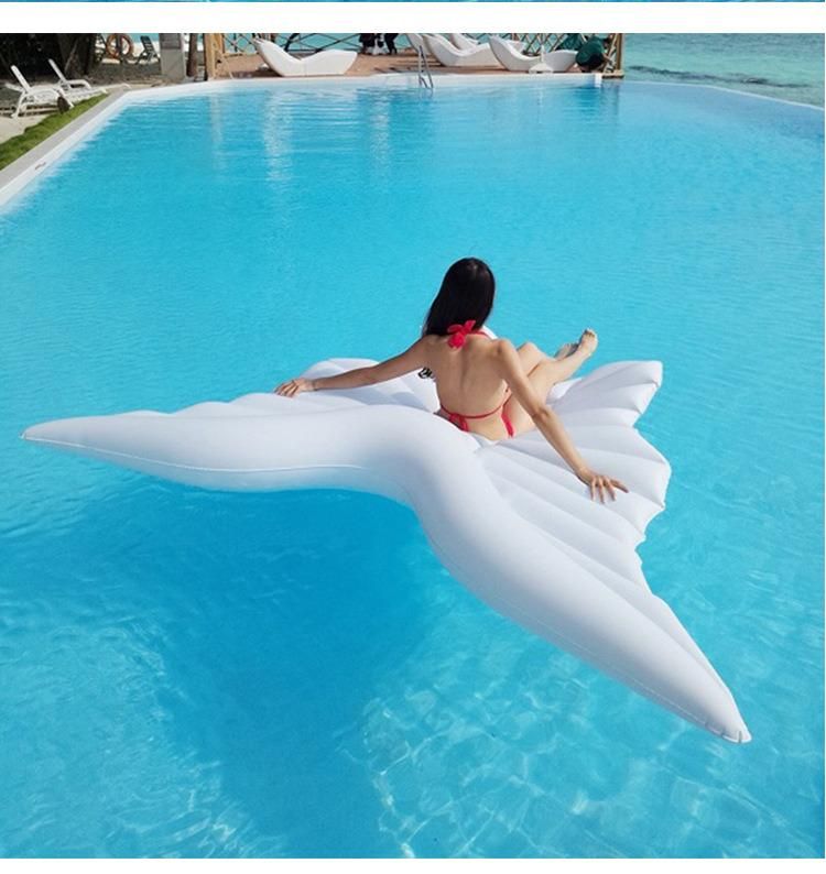 PVC Summer Water Play Equipment Inflatable Swimming Pool White Wing Pool Float