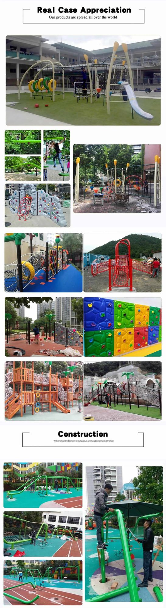 Children Outdoor Climbing Nets Rope Structures Plastic Slides for Adult and Kids