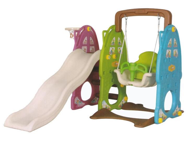 China Kids Indoor Plastic Swing and Slide Set