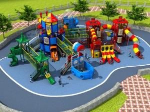 Plastic Material and Outdoor Playground Type Kids Play Equipment Slides (HD16-011A)