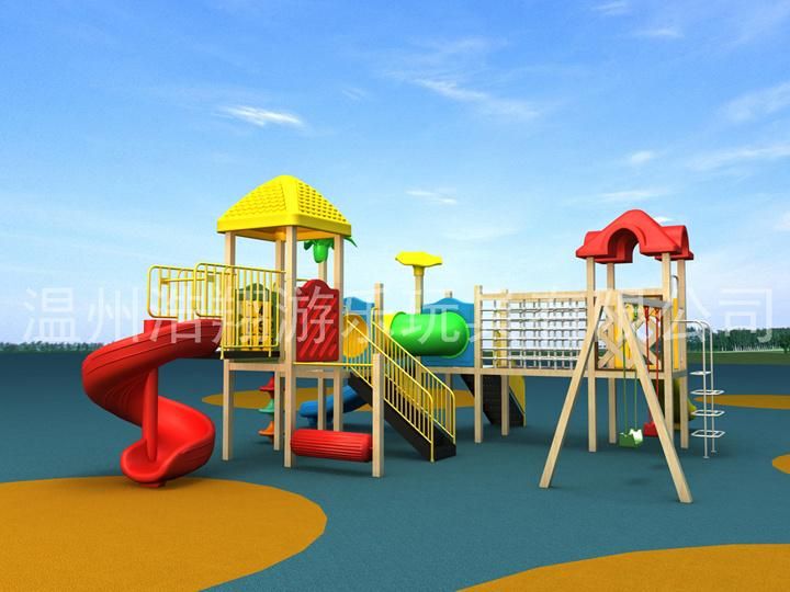 Attractive Hot Sale Kindergarten Economic Kids Wooden Outdoor Playground Equipment