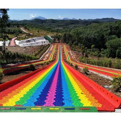 New Commercial Amusement Park Equipment Rainbow Slides Outdoor Plastic Kids Slide