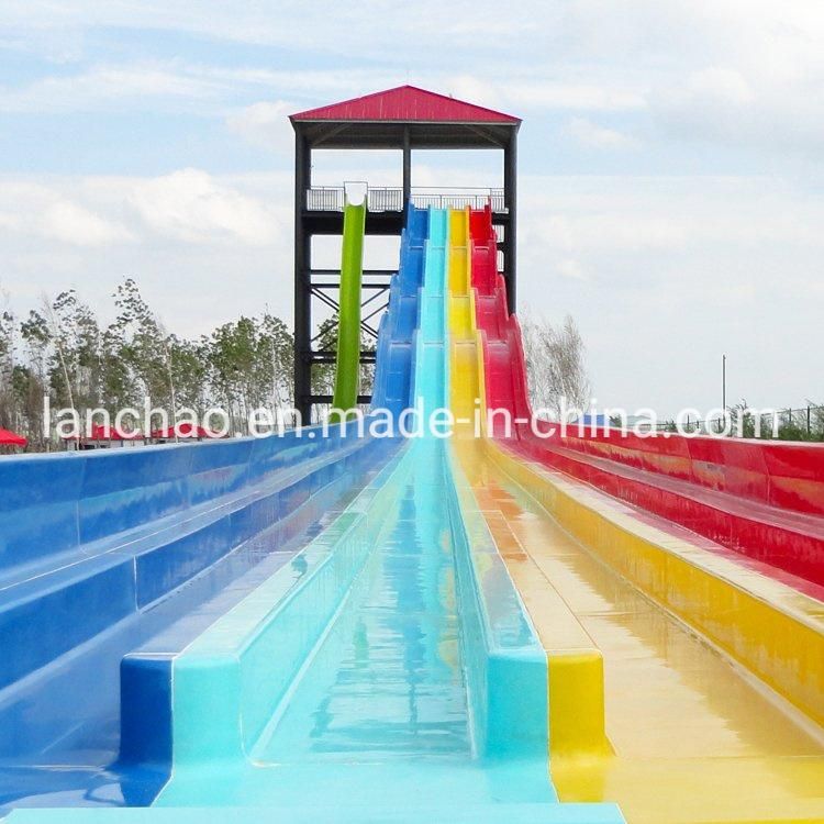 Aquatic Fiberglass Racing Rainbow Water Slide for Amusement Park