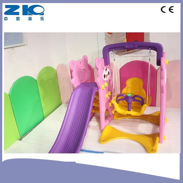 Indoor Colorful Safety Plastic Slide with Swing for Children