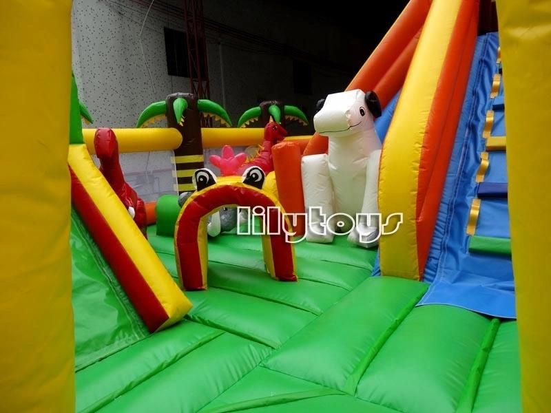 Inflatable Durable Slide Lilytoys Amazing Jungle Inflatable Playground Equipment