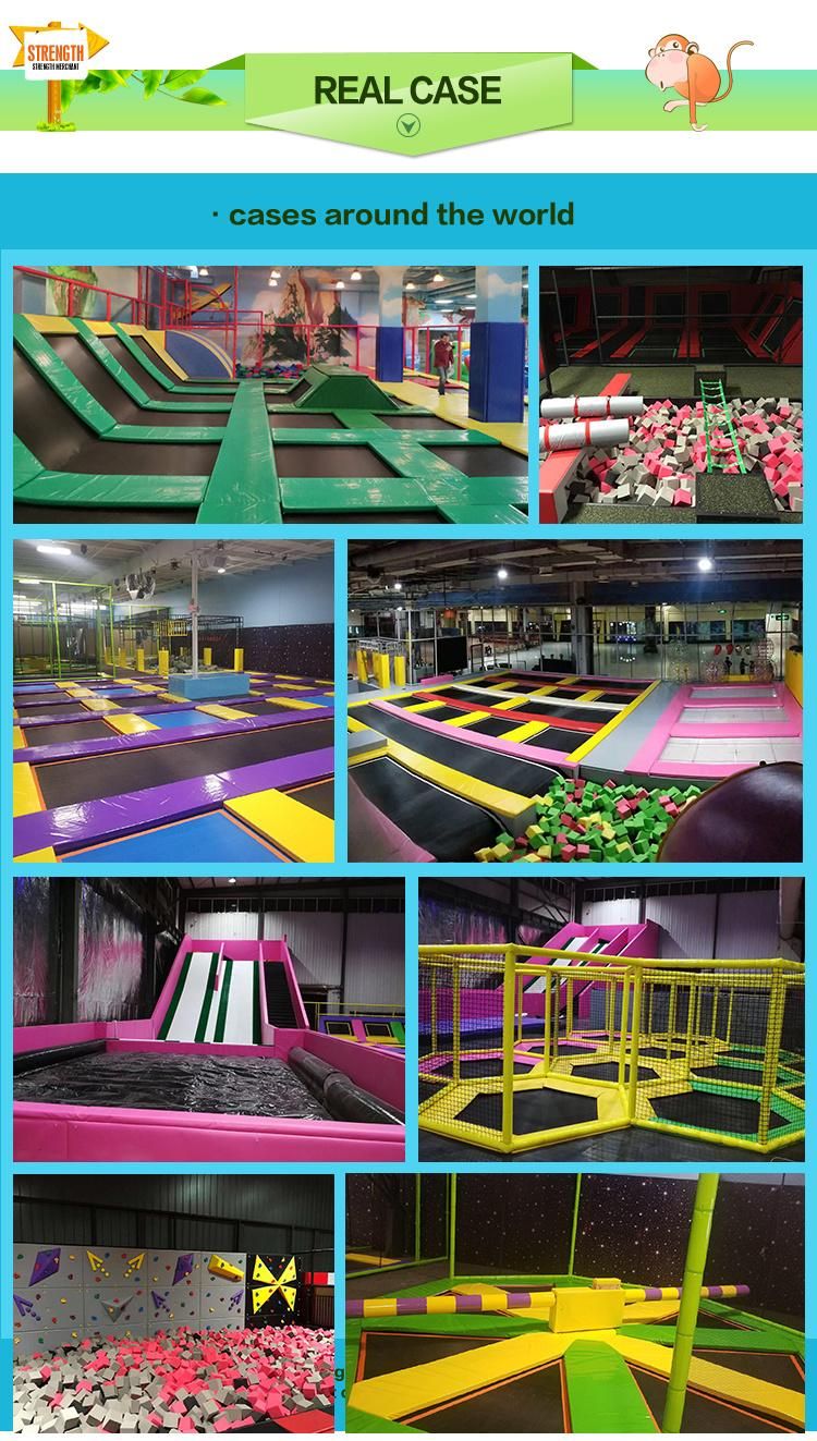 Exercise Home Kids Jumping Commercial Mini Jumping Trampoline Park with Slide