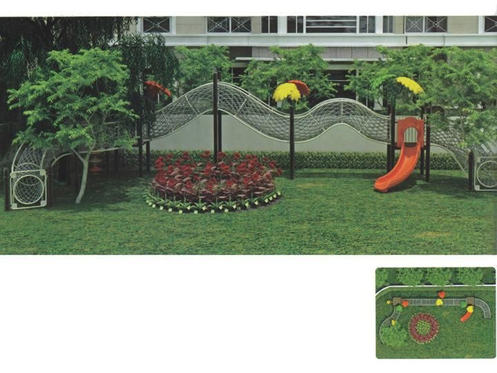 Large Size Outdoor Steel Climbing Frame with Slide for Children