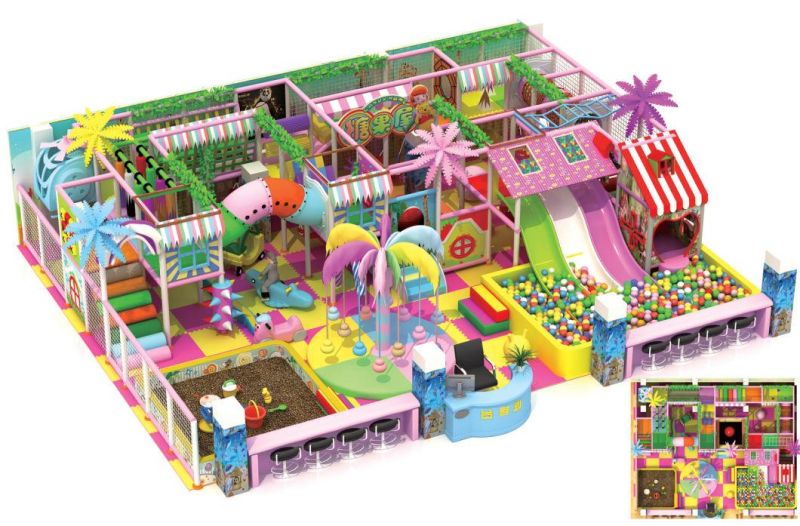 Candy Theme Pink Colorful Indoor Playground for Sale