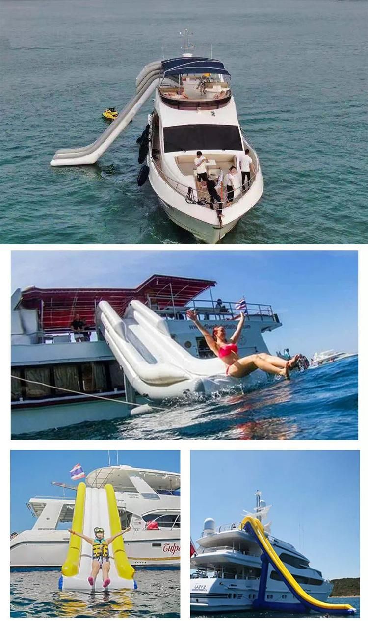 High Quality Custom Commercial Lake Inflatable Yacht Slide Floating Inflatable Water Dock Slide for Boat