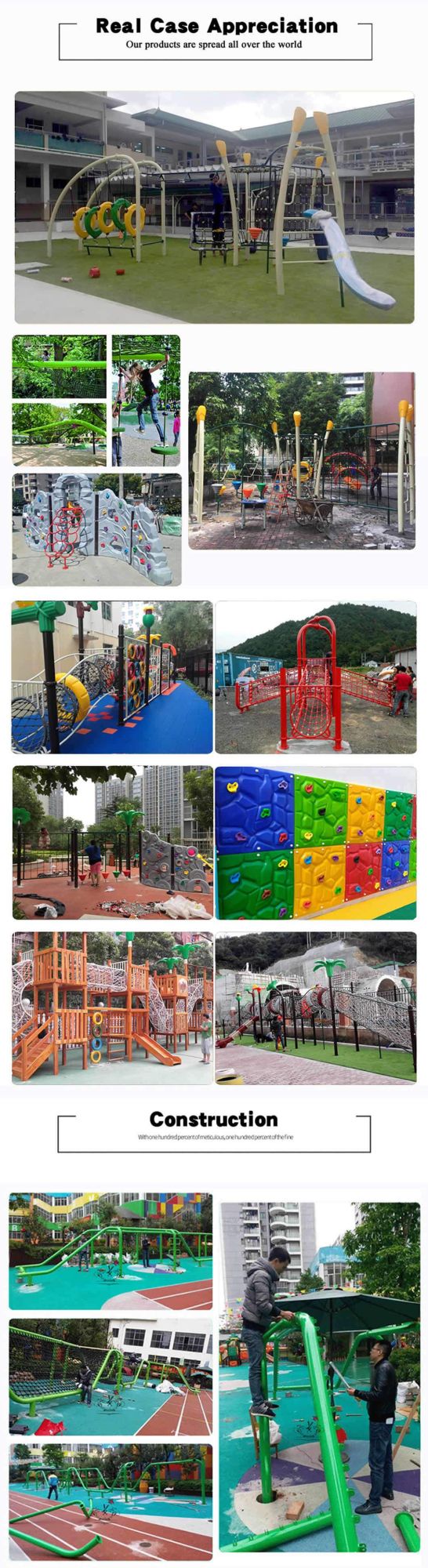 High Quality Outdoor Indoor Playground Climbing Wall Plastic Different Colors Expand Jungle Gym