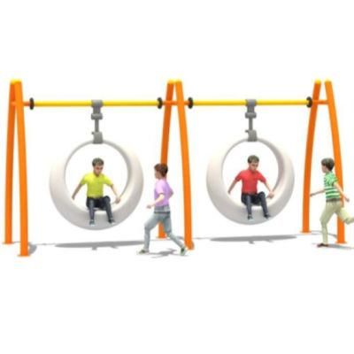 Outdoor Playground Equipment Kids Amusement Park 2 Person Moon Swing Set