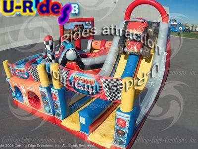 Giant car theme inflatable slide inflatable combo slide jumping castle for advertising