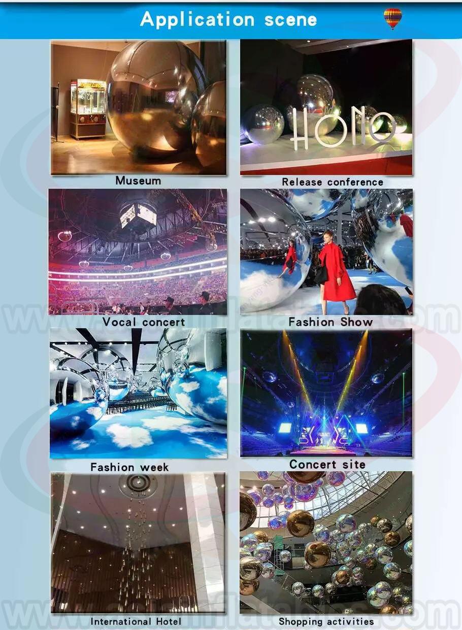 Party Decorate Hanging Ball Inflatable Mirror Balloon PVC Silver Ball
