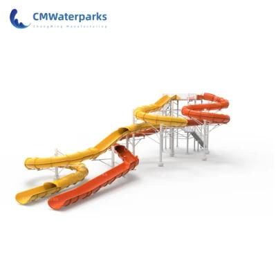 New Arrival Water Park Equipment Fiberglass Water Slide for Kids Adult