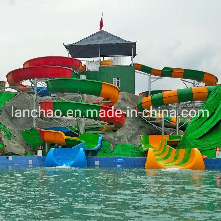 Closed and Open Fiberglass Water Amusement Slide for Aqua Park