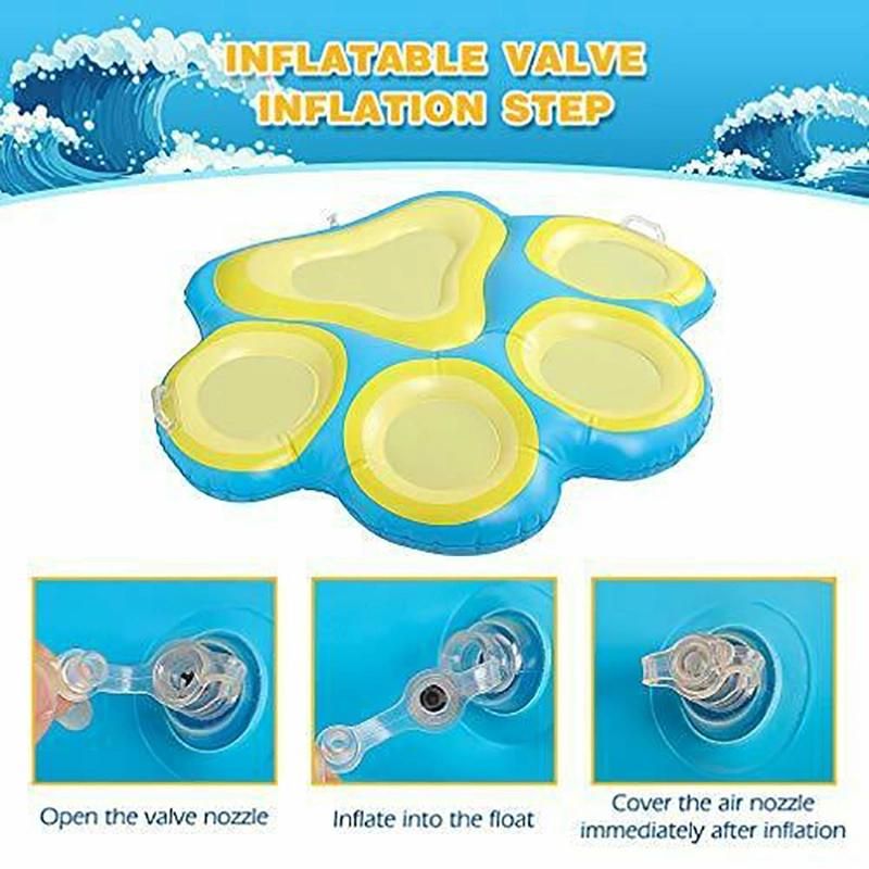 PVC Pet Water Play Toys Inflatable Paw Shape Pet Dog Pool Float