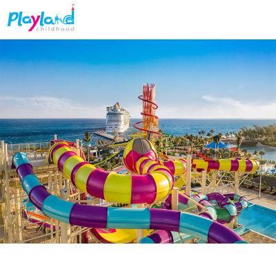 Bright Colors Adults Rainbow Enclosed Commercial Water Slide