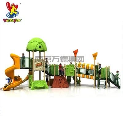 Amusement Outdoor Tree House Playground Equipment with Slides Natural Roof