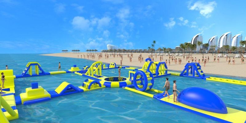 35m X 40m Giant Water Park Inflatable Water Obstacle Course, Inflatable Pool Obstacle, Resort Entertainment Park