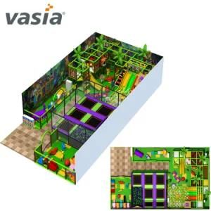Indoor Playground Equipment with Soft Trampoline and Slide