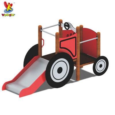 Wandeplay Child Outdoor Playground PE Tractor Slide Equipment for Park