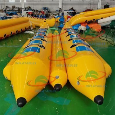 12 Seats Double Tubes Inflatable Banana Boat for Beach Water Sports