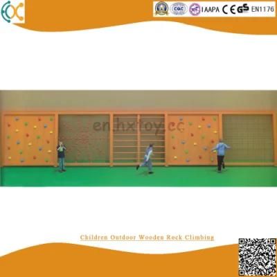 Children Outdoor Wooden Rock Climbing Wall Outside Amusement Equipment