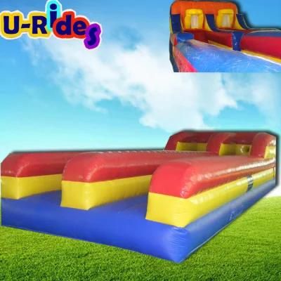 Wholesale sport games double lane Inflatable Bungee Run with Basketball hoops