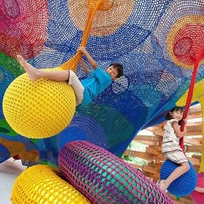 Colorful Climbing Rope Netting Soft Play Rope Nets Playground Rainbow Net for Outdoor Playground