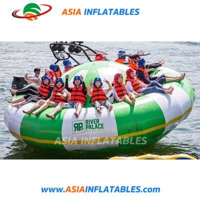 Green Inflatable Disco Boat Towable in Water Play Equipment
