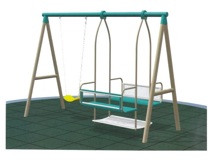 Outdoor Metal Swing with Climbing Wall