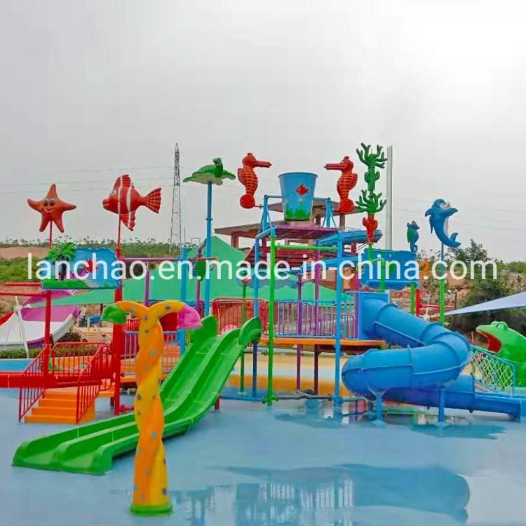 Fiberglass Spray Water Park House Equipment with Straight Slide