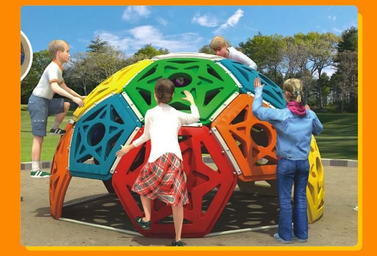 Indoor Outdoor Playground Equipment Plastic Climbing Wall with Slide Dome Toys