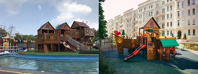 Factory Custom Large Outdoor Children Playground Wooden Pirate Ship Play Equipment