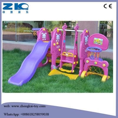 Plastic Kids Indoor Playground Swing and Slide with Basket Set