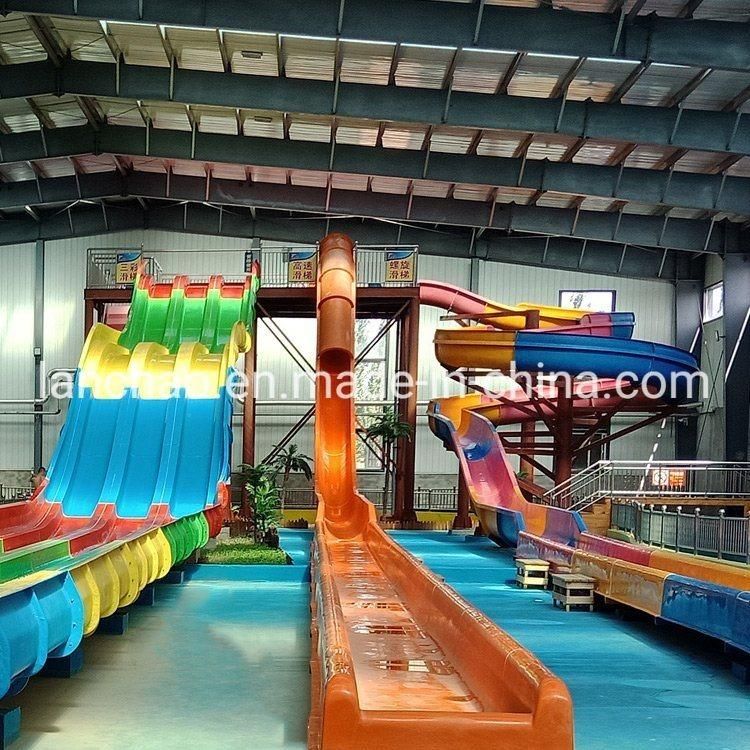 Custom Fiberglass Open Spiral and Speed Water Park Slide