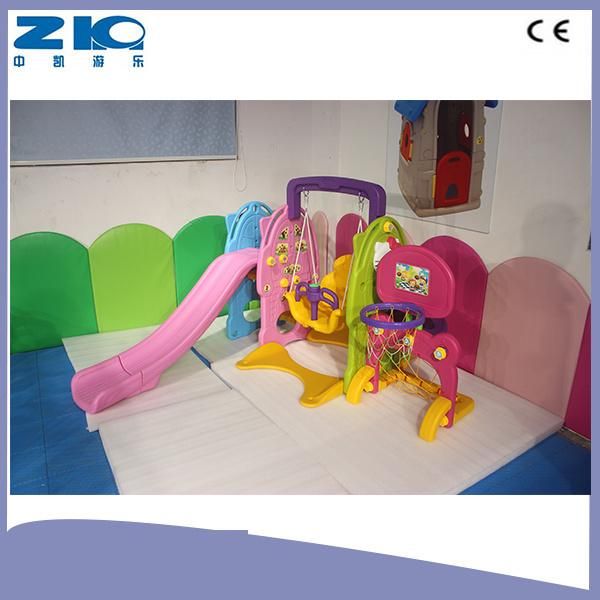 Extended Bear Baby Plastic Slide with Swing Indoor Playset