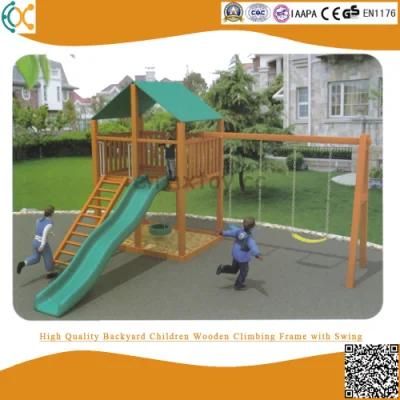 Wood Jungle Gym High Quality Backyard Children Wooden Climbing Frame with Swing