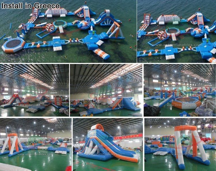 Custom Commercial Aqua Slide Park Lake Inflatables Water Games for Adult and Kids