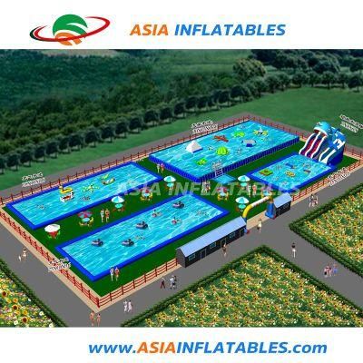 Ground Inflatable Water Amusement Park with Inflatable Water Slip N Slide