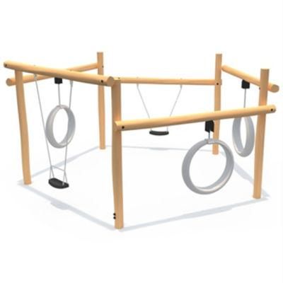 Kids Outdoor Playground Wooden Swing Set Park Equipment Yq93