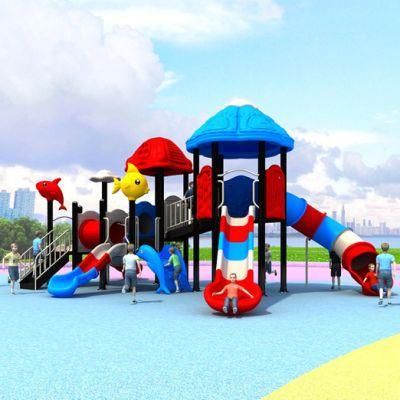 Kids Community Outdoor Playground Plastic Slide Amusement Park Equipment 499b