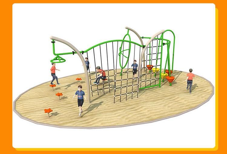 Metal Pipe Rope Net Panel Climbing Walls Holds Outdoor Commercial School Playground Monkey Bar for Sale
