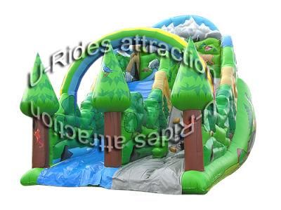 China cheap big inflatables slides inflatable dry/ water slides with arch for kids and adults