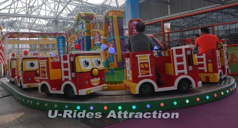 Amusement park railway trains Fire brigade theme electric ride on train