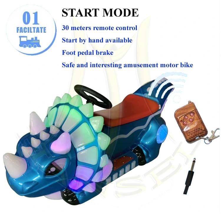 Hansel Motor Bike with Light Coin Operated Kiddie Ride for Kids Walking Donosaur Ride Toy