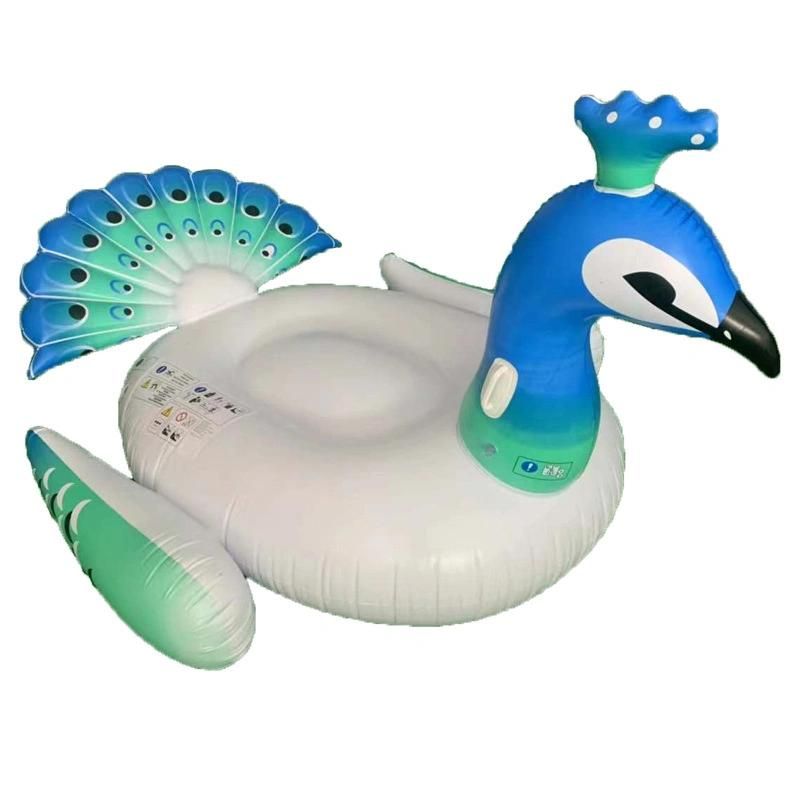 PVC Summer Outdoor Water Play Equipment Toys Inflatable Peacock Pool Float for Kids and Adult