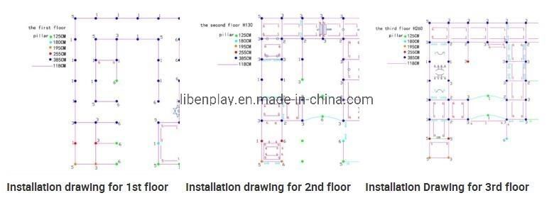 Amusement Park Big Indoor Playground with Slide and Tunnel